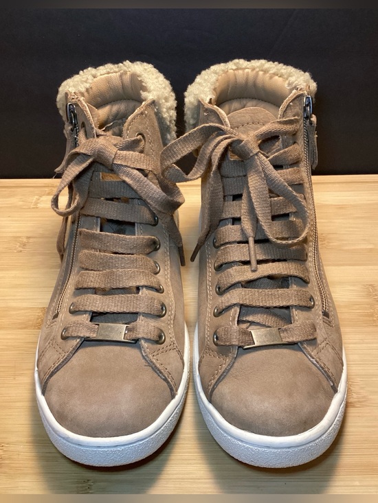 UGG Shoes - UGG Olive Chestnut High-Top Premium Nubuck Leather Upper Sneakers